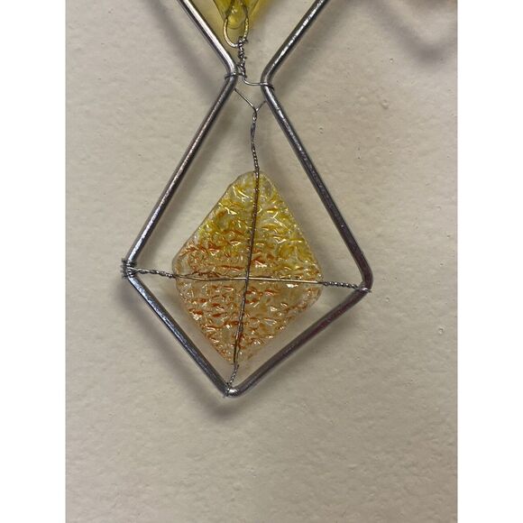 Stained Glass and Beads Crafted Cross Wire Hanging Beautiful Sun-catcher - Picture 2 of 10